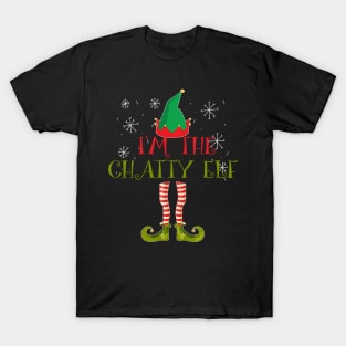 funny I'm the chatty elf Christmas shirt T-Shirt